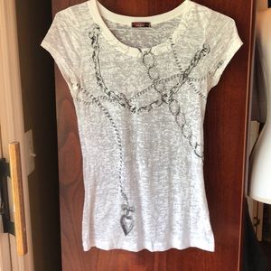 SALE•SHEER EMBELLISHED T-SHIRT
